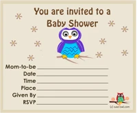 cute owl boy baby shower invitations