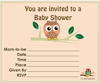 free printable cute owl invitations for baby shower