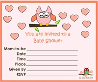 free printable owl baby shower invitations