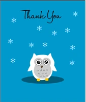 Cute Snowy Owl Baby Shower Thank You Card