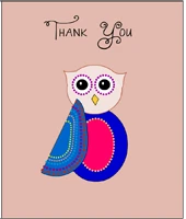 Colorful owl baby shower thank you card