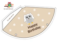 free printable snowy owl birthday party hats