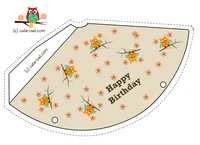 birthday party hat featuring cute orange owl