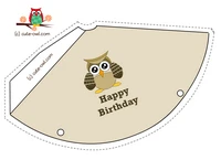 owl themed birthday party hat printable