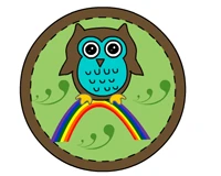 cute owl on rainbow cup cake toppers