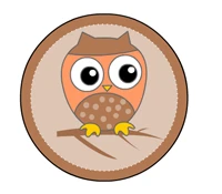 orange owl on a branch cup cake toppers