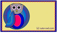 colorful cute owl party and kitchen labels