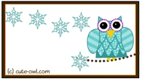 owl and snow flakes free printable labels