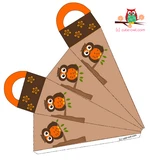 cute orange owl party favor bag