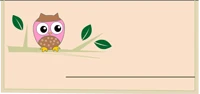 cute pink owl party place cards
