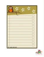 free printable cute owl party list