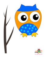 blue owl on a branch wall decoration sticker