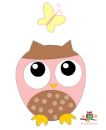 pink owl and butterfly owl decoration stickers
