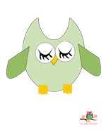 green sleepy owl wall decoration sticker