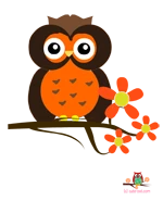 owl and flowers wall decoration sticker printable